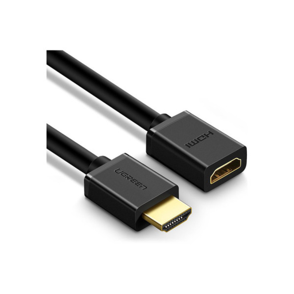 Кабель мультимедійний HDMI M to HDMI F 1.0m HD107 black Ugreen (10141)