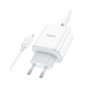Зарядний пристрій HOCO C105A Stage 1xUSB-C PD20W + 1xUSB QC3.0 + cable USB-C to Lightning White (6931474782939) Зарядний пристрій HOCO C105A Stage 1xUSB-C PD20W + 1xUSB QC3.0 + cable USB-C to Lightning White (6931474782939)
