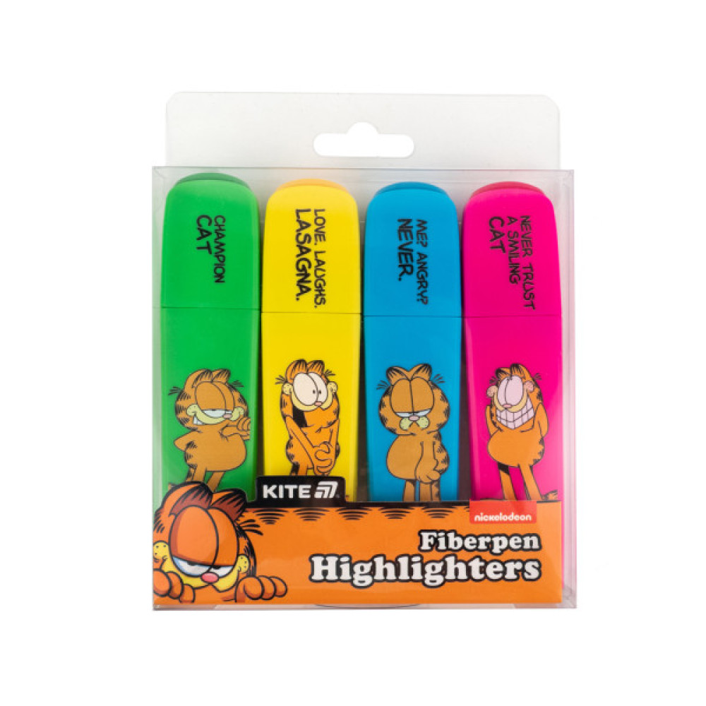 Набір маркерів Kite Highlighter Garfield, набір з 4-х кольорів (GF25-444)