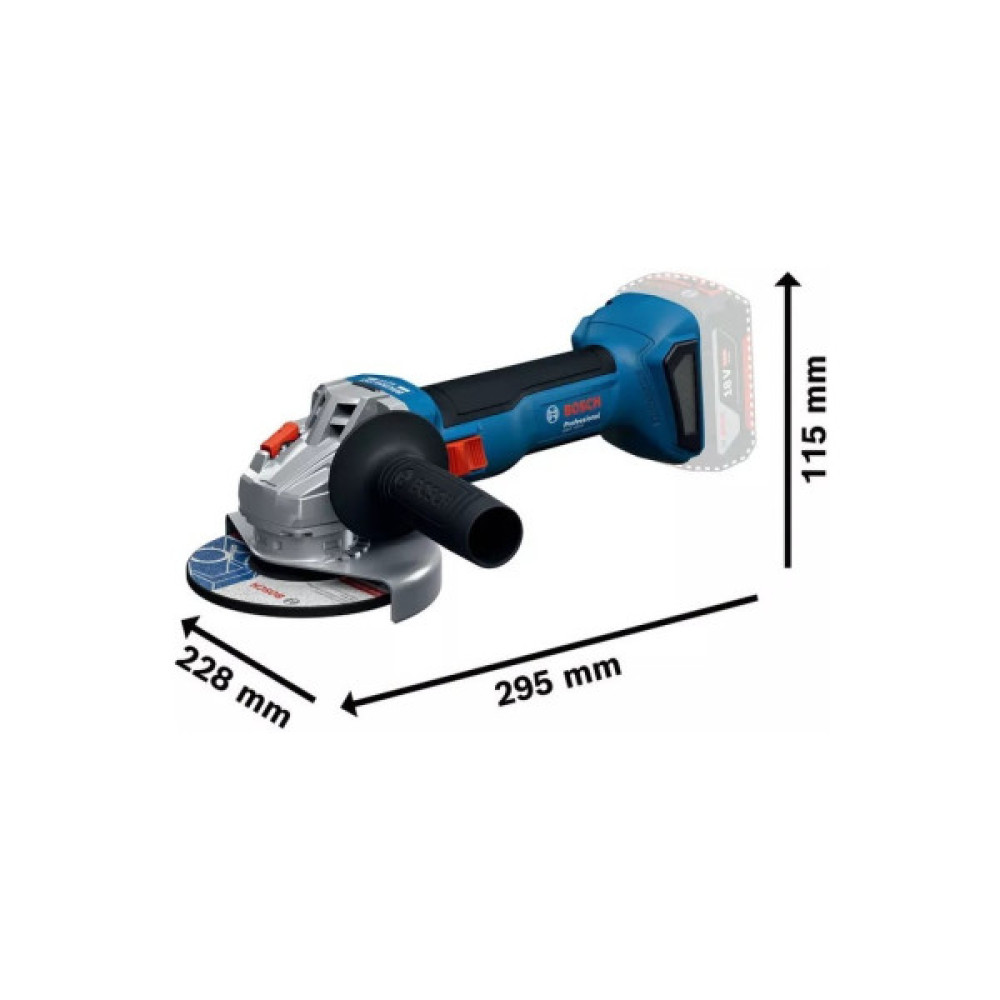 Шліфувальна машина Bosch GWS 18V-8 125мм, 11000об/хв, 1.6кг (без АКБ та ЗП) (0.601.9N9.000)
