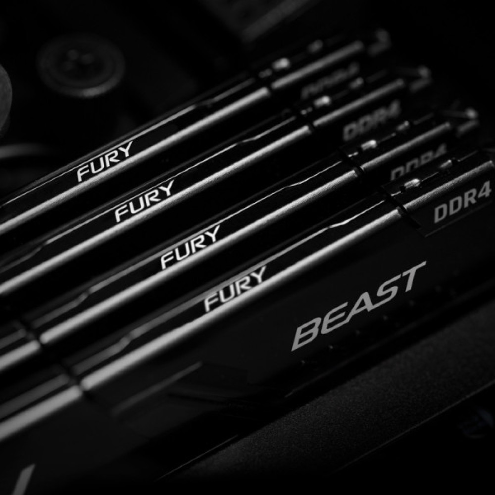 Модуль пам'яті для комп'ютера DDR4 16GB (2x8GB) 3200 MHz Fury Beast Black Kingston Fury (ex.HyperX) (KF432C16BBK2/16)