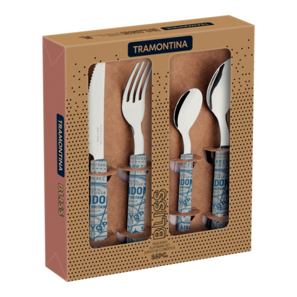 Набір столових приборів Tramontina Bliss 16 предметів Сірий (29899/128)