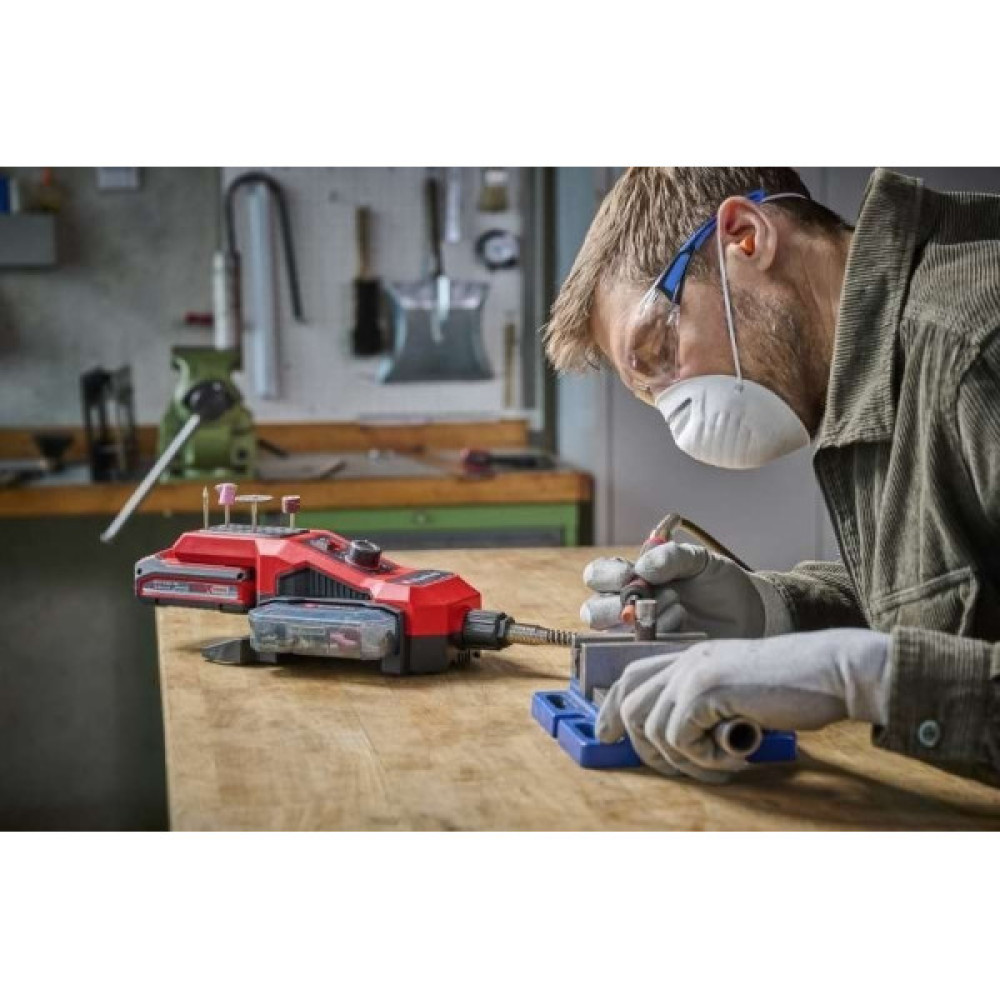 Шліфмашина шліфувально-гравірувальна акумуляторна Einhell TE-MT 18/34LI-Solo PXC 18В 5000-34000об/хв гнучкий вал 92см 1.4кг без АКБ та ЗП