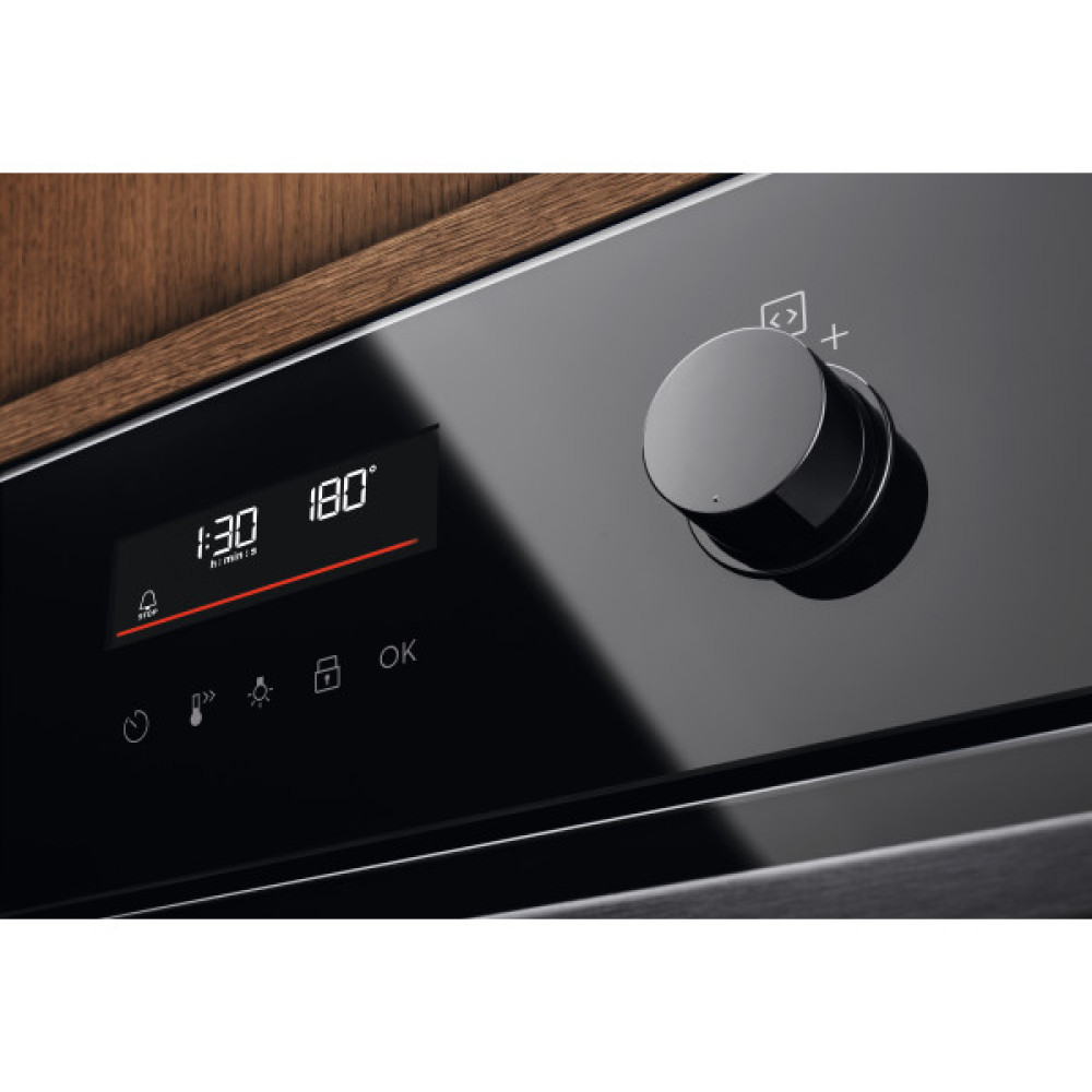 Духова шафа Electrolux електрична, 72л, A++, дисплей, конвекція, піроліз, телескопічні напрямні, чорний