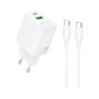 Зарядний пристрій BOROFONE BN27 Fuente 1xUSB-C PD20W + 1xUSB QC3.0 + cable USB-C to USB-C White (6941991120282) Зарядний пристрій BOROFONE BN27 Fuente 1xUSB-C PD20W + 1xUSB QC3.0 + cable USB-C to USB-C White (6941991120282)
