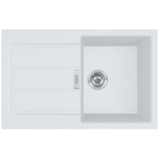 Мийка кухонна Franke Sirius, тектонайт, прямокутник, з крилом, 780х500х200мм, чаша - 1, накладна, 2 S2D 611-78 , білий