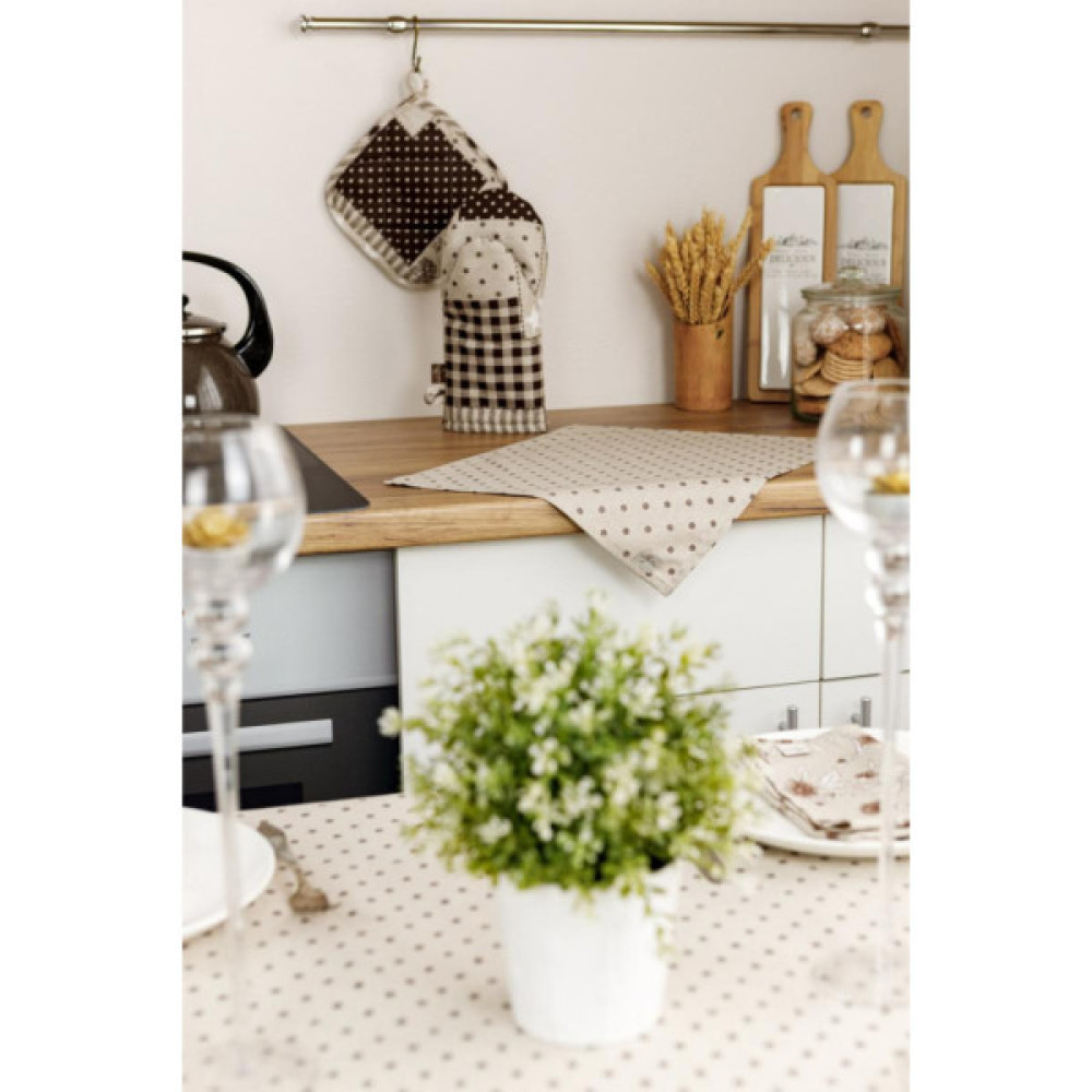 Кухонна прихватка Прованс Печворк коричневий Господиня 20х20 см (031500)