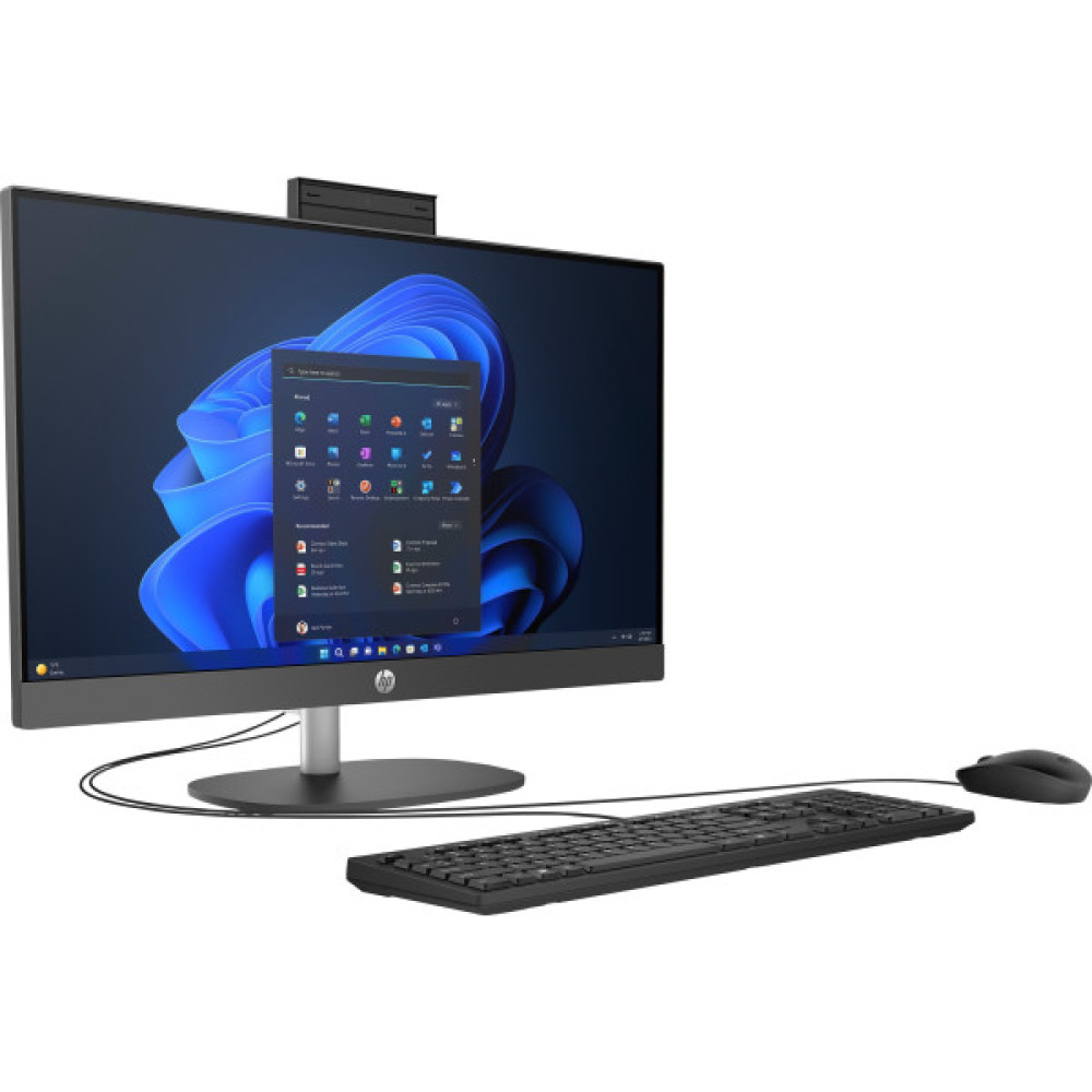 Комп'ютер персональний моноблок HP 240-G10 23.8" FHD IPS AG, Intel i5-1334U, 16GB, F512GB, UMA, WiFi, кл+м, 3р, DOS, чорний
