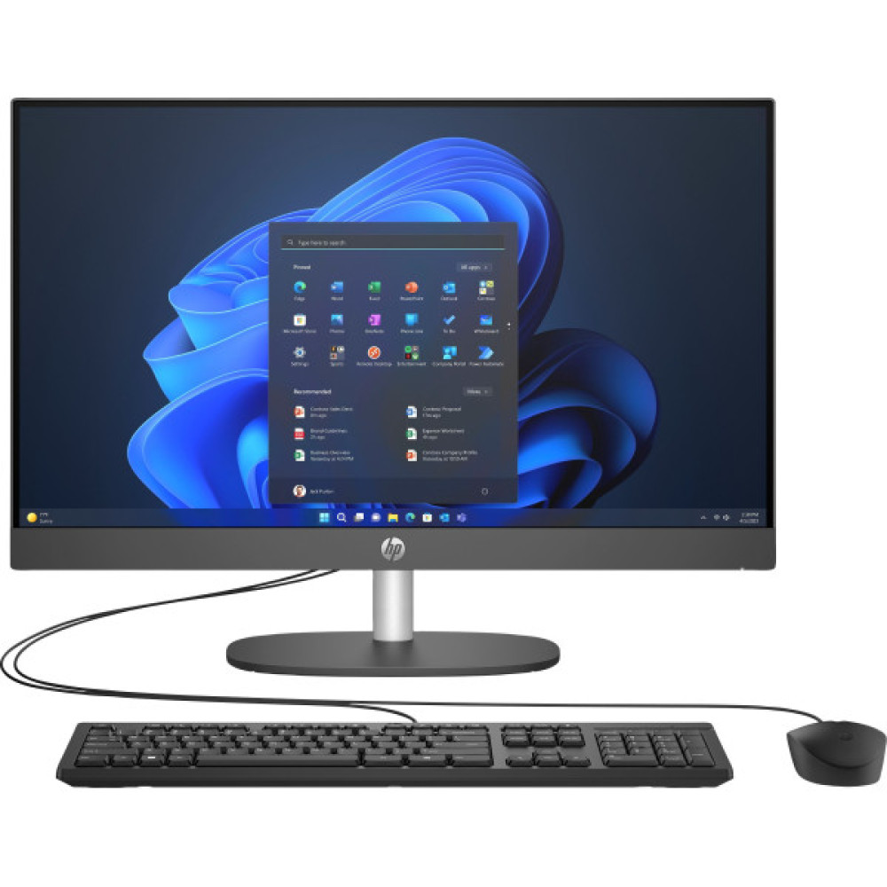 Комп'ютер персональний моноблок HP 240-G10 23.8" FHD IPS AG, Intel i5-1334U, 16GB, F512GB, UMA, WiFi, кл+м, 3р, DOS, чорний