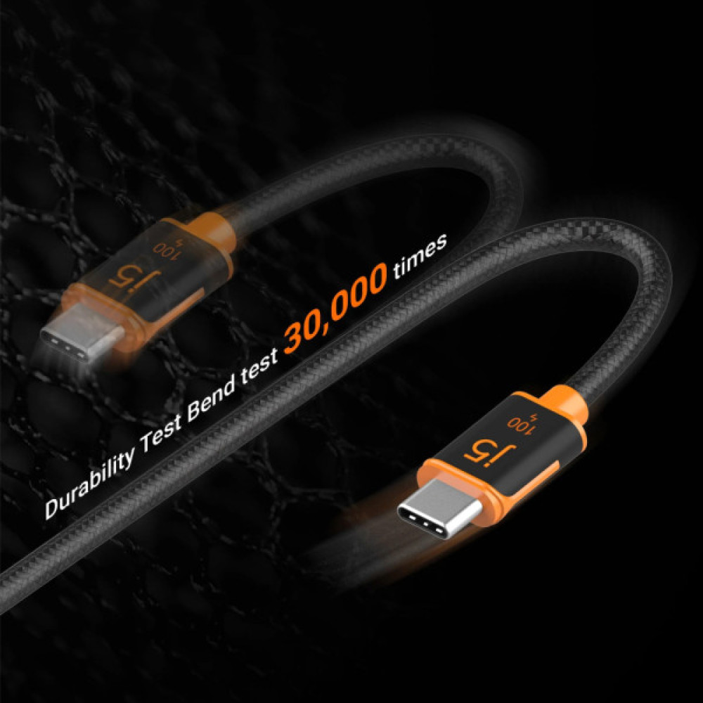 Дата кабель USB-C to USB-C 3.0m 100W (20V/5A) premium J5create (JUCX25L30-N)