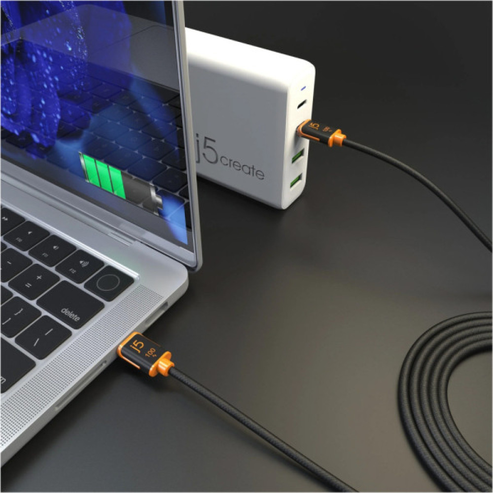 Дата кабель USB-C to USB-C 3.0m 100W (20V/5A) premium J5create (JUCX25L30-N)
