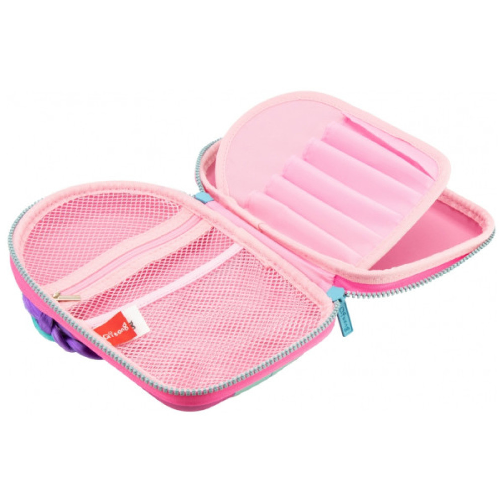 Пенал Cool For School Об'ємний 4D Із зачіскою 1 відділення Блакитний (QT-5731-Blue)