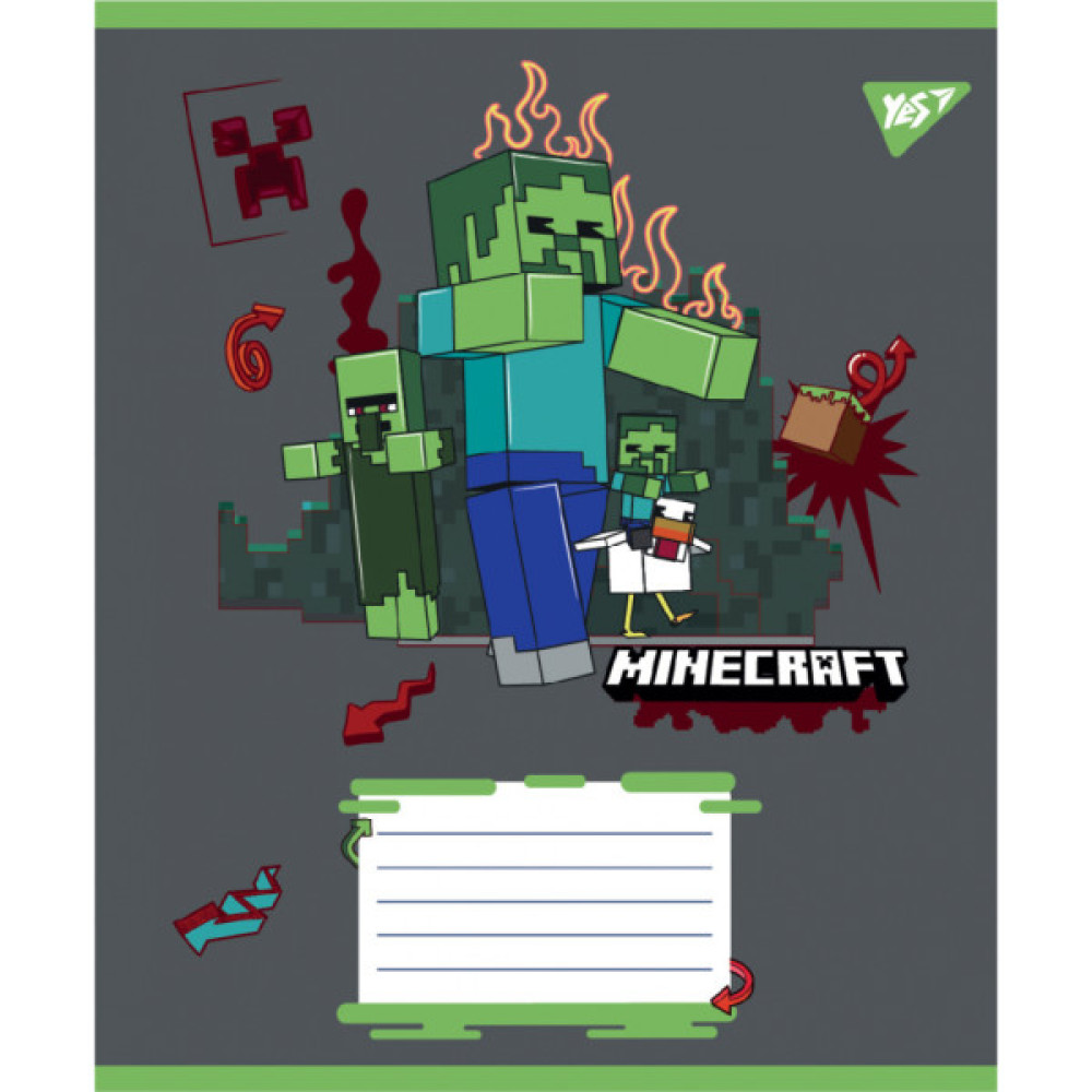 Зошит Yes Minecraft Heroes А5 12 аркушів клітинка (767576)
