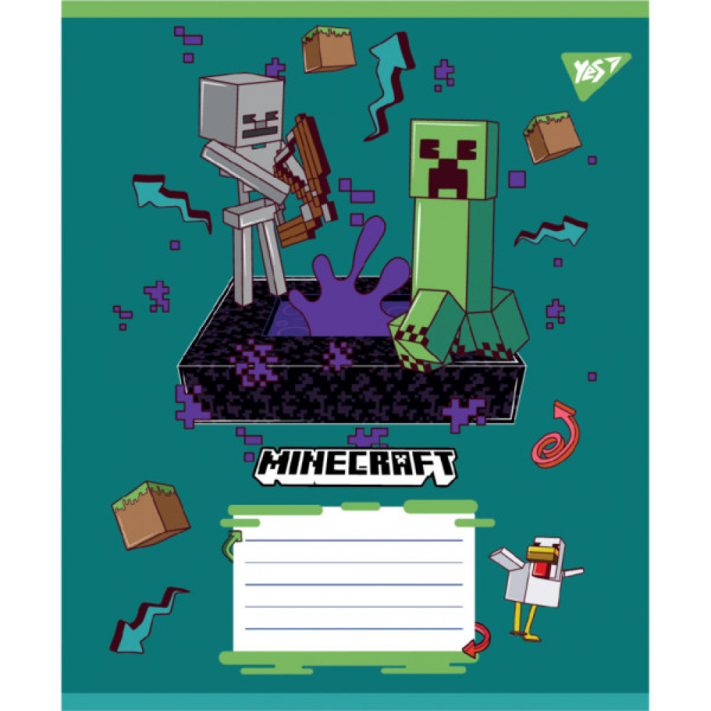 Зошит Yes Minecraft Heroes А5 12 аркушів клітинка (767576)