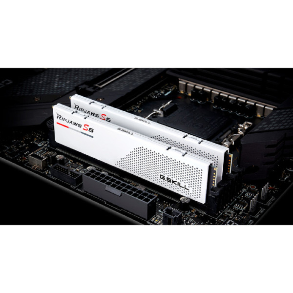 Модуль пам'яті для комп'ютера DDR5 64GB (2x32GB) 6000 MHz Ripjaws S5 Matte White G.Skill (F5-6000J2836G32GX2-RS5W)