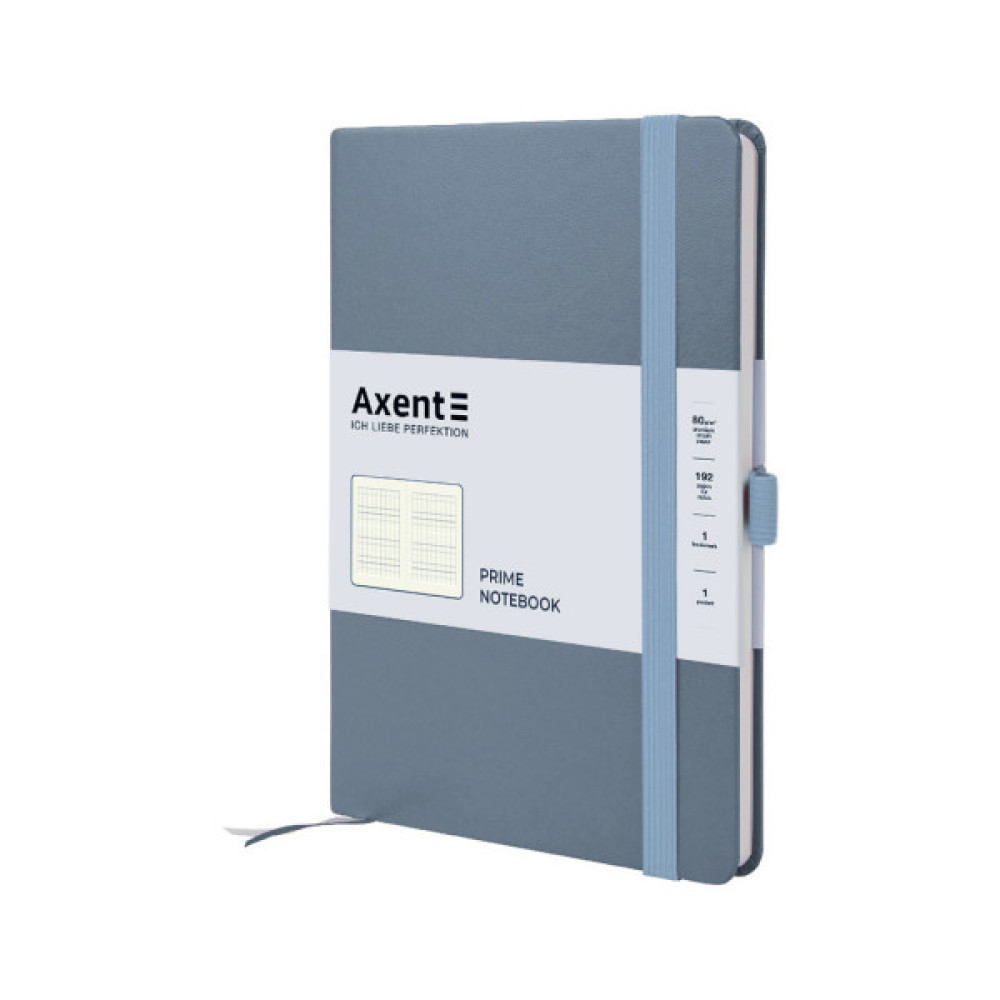 Книга записна Axent Partner Prime 145x210 мм 96 аркушів, клітинка сіра (8305-62-A)