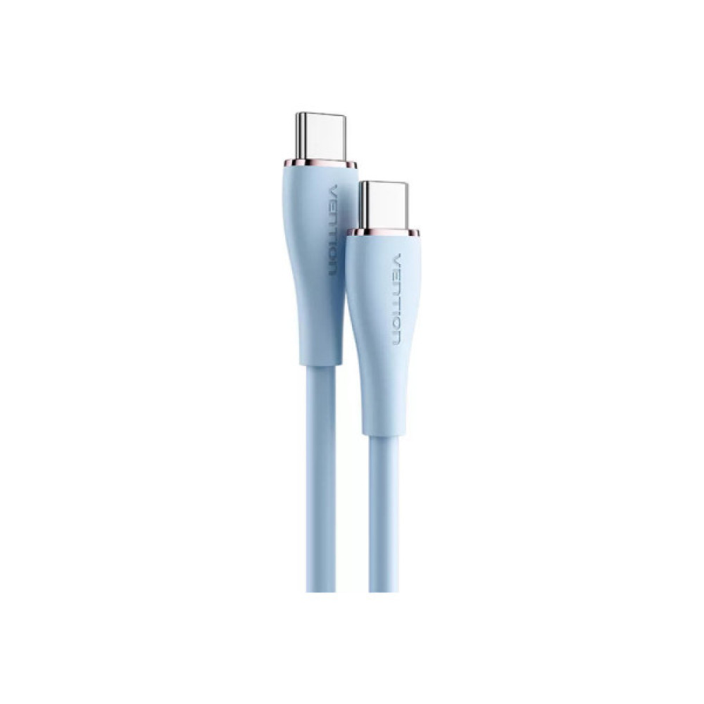 Дата кабель USB-C to USB-C 1.0m USB2.0 100W (20V/5A) Light Blue Silicone VENTION (TAWSF)