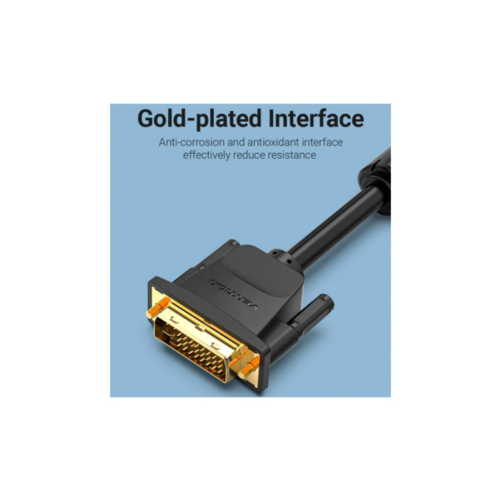 Кабель мультимедійний DVI M to VGA M 3.0m 24+5pin black Vention (EACBI)