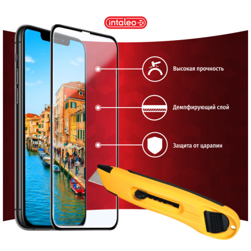 Скло захисне Intaleo Full Glue Glass Samsung A50 Black (1283126491641)
