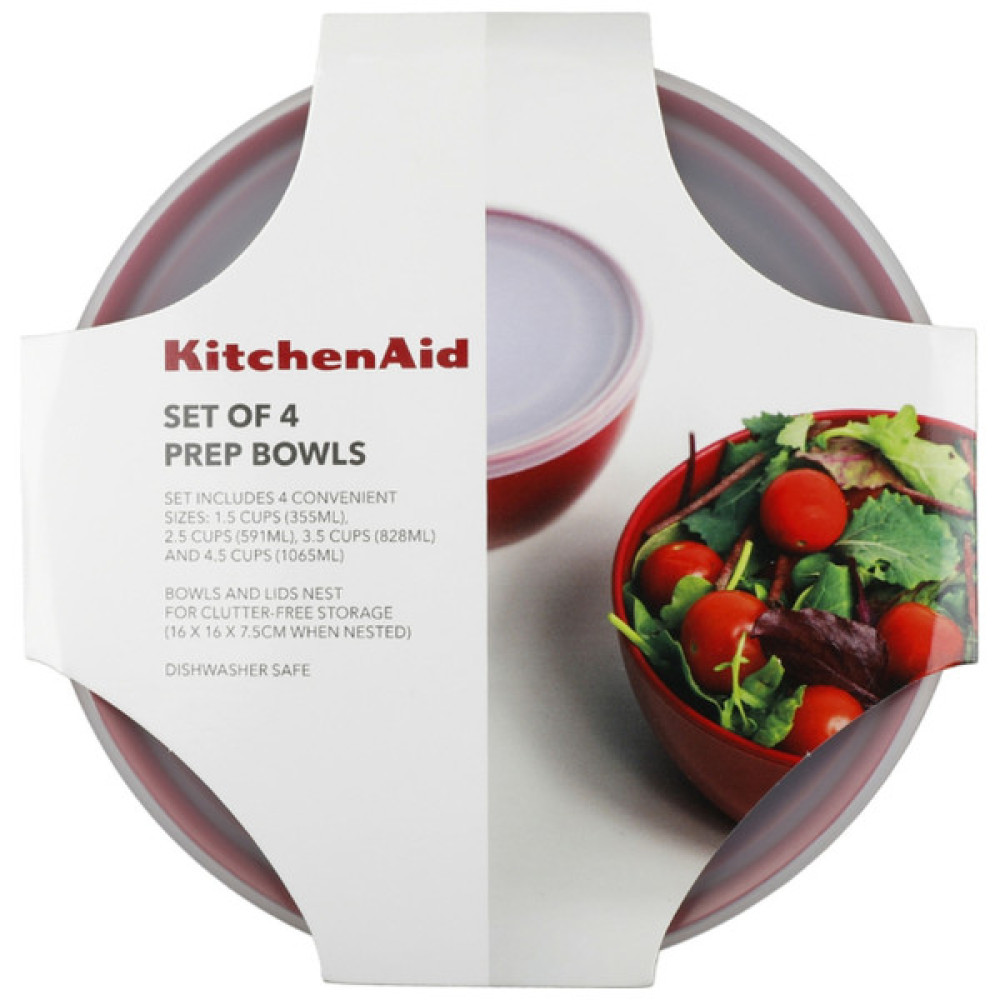 Миска KitchenAid Universal, з кришками, набір 4 шт, червоний (KQG176OSERE)