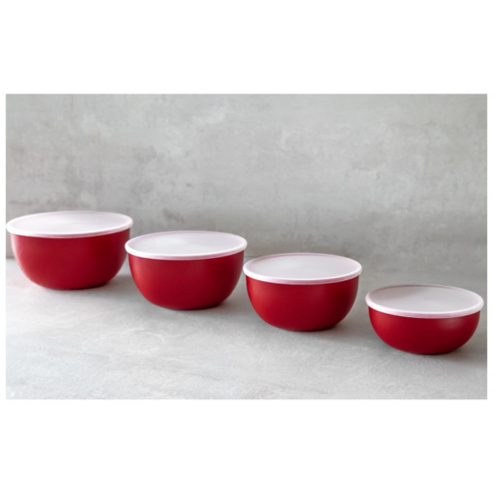 Миска KitchenAid Universal, з кришками, набір 4 шт, червоний (KQG176OSERE)