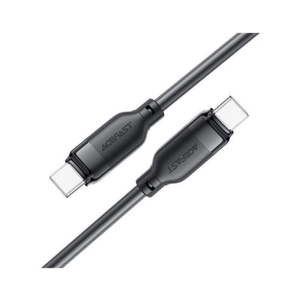 Дата кабель USB-C to USB-C 1.2m 60W TPU black Acefast (6974316283805)
