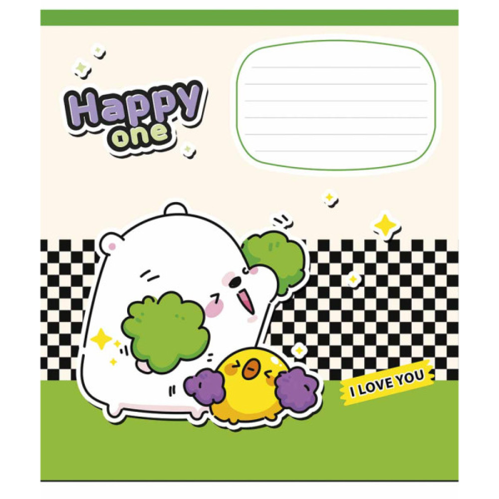 Зошит Школярик Happy one 12 аркушів клітинка (012-3532K)