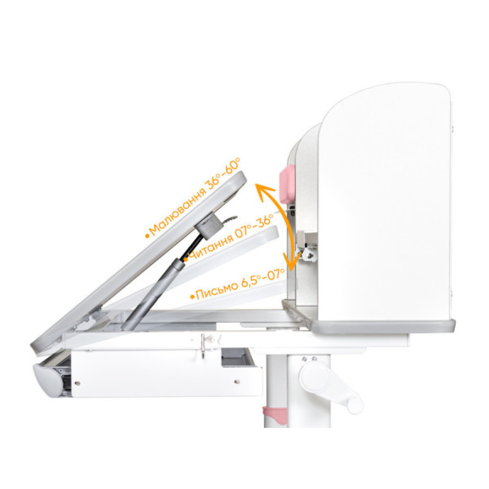 Парта Mealux Edmonton Multicolor Pink з полицею (BD-610 W/МС + PN с полкой)