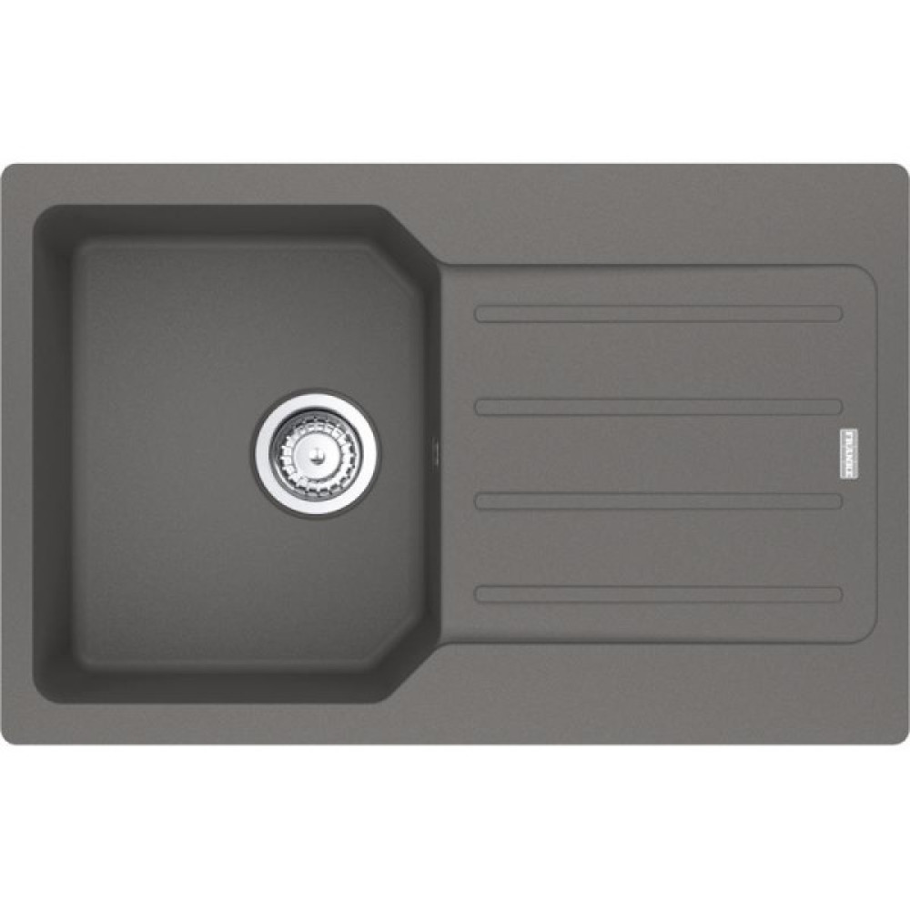 Мийка кухонна Franke City, фраграніт, прямокутник, з крилом, 780х500х190мм, чаша - 1, врізна, оборотна, UCG 611-78, сірий камінь