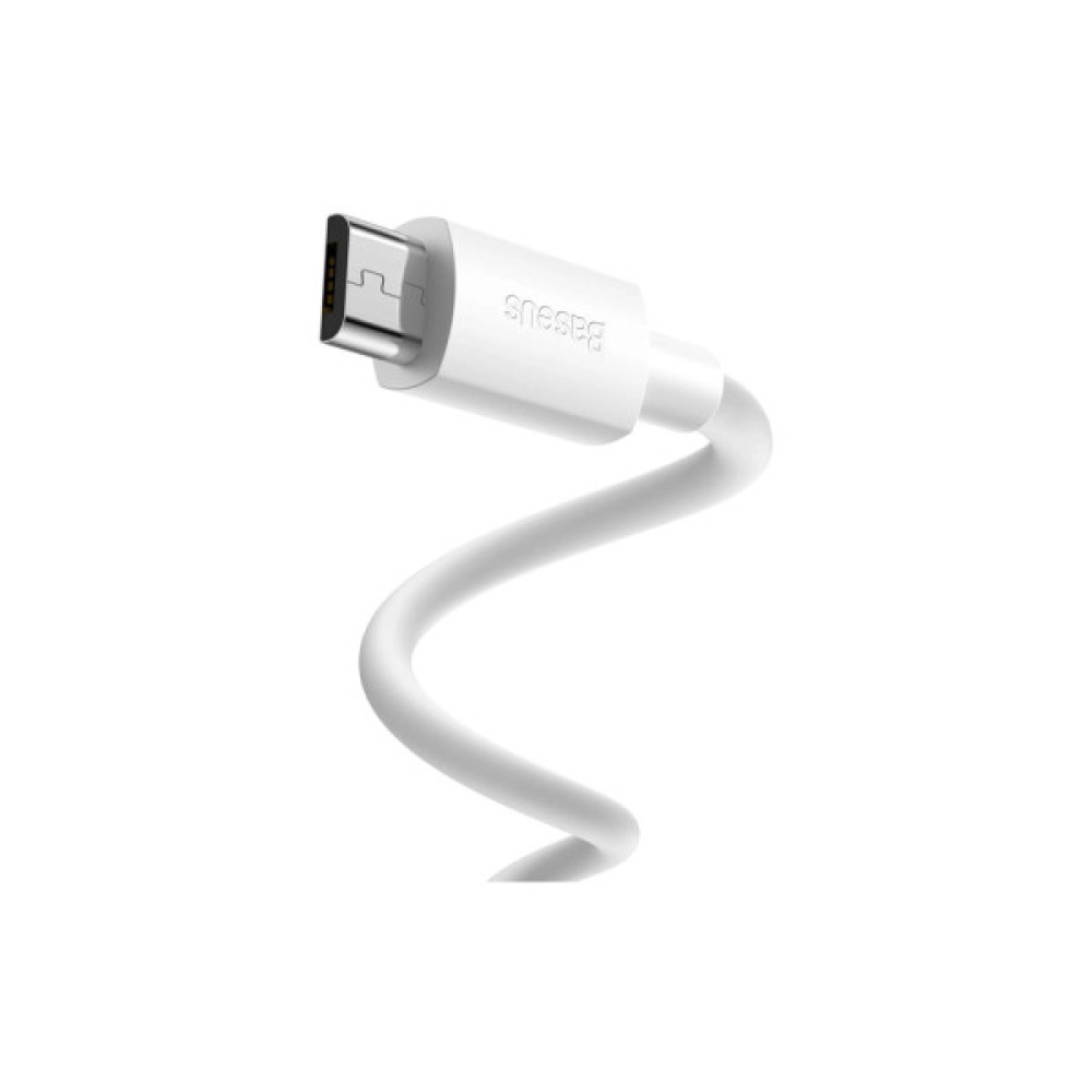 Дата кабель USB 2.0 AM to Micro 5P 1.5m 2.1A Simple WisdomKit (2PCS) white Baseus (TZCAMZJ-02)