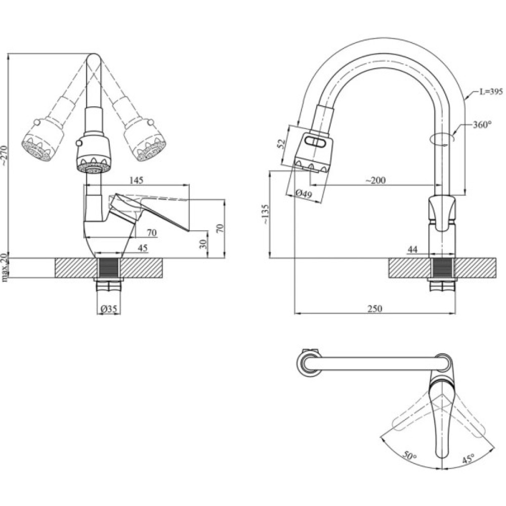Змішувач Agua Sevilla-C039VRD (CV033914)
