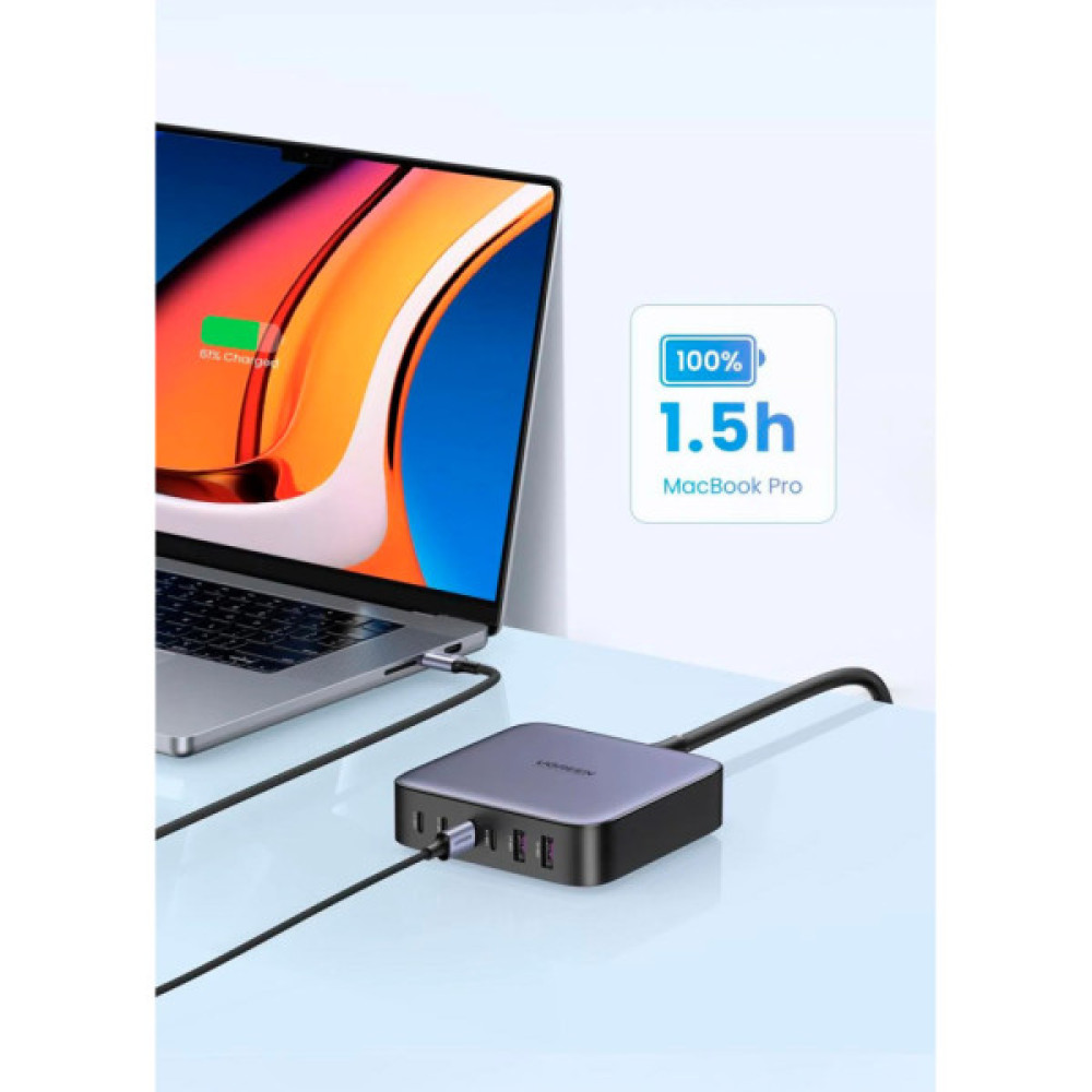 Зарядний пристрій Ugreen 6xUSB 200W (4хUSB-C+2xUSB-A) Gan CD271 (40914)