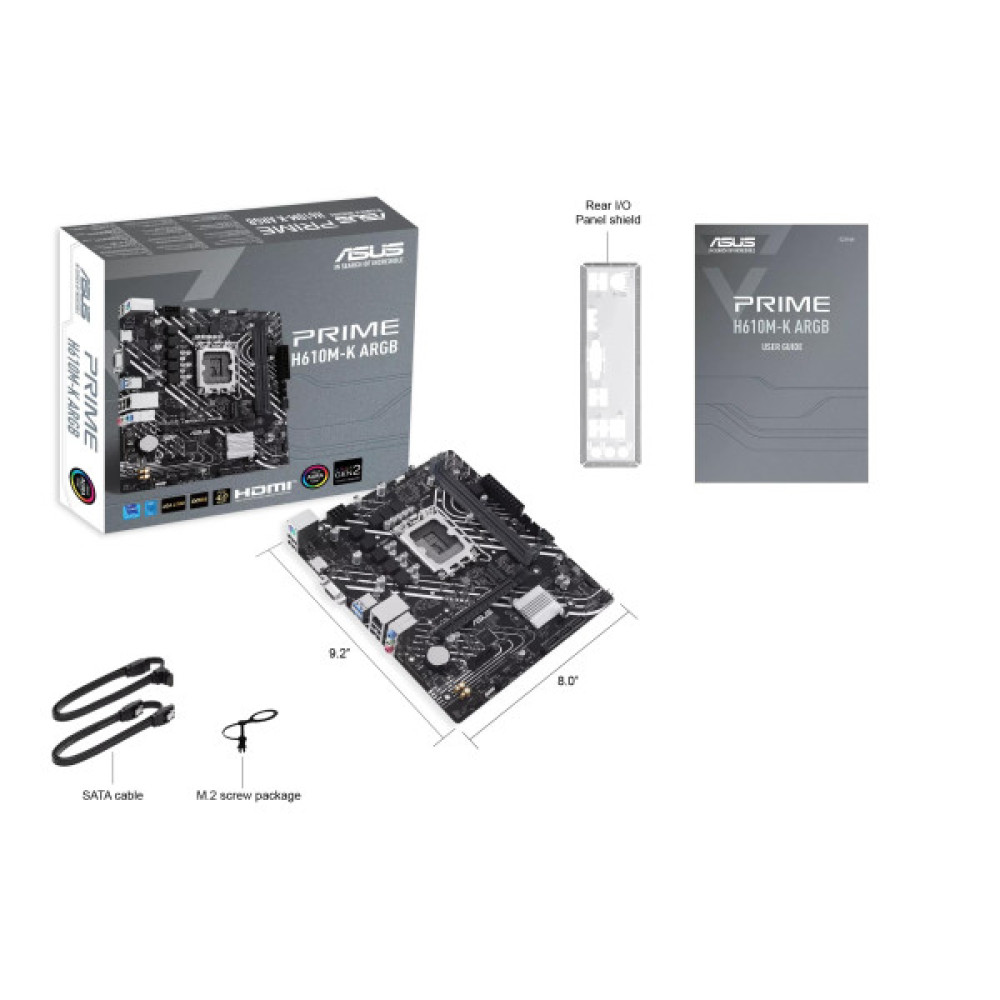 Материнcька плата ASUS PRIME H610M-K ARGB s1700 H610 2xDDR5 M.2 HDMI D-Sub mATX ARGB