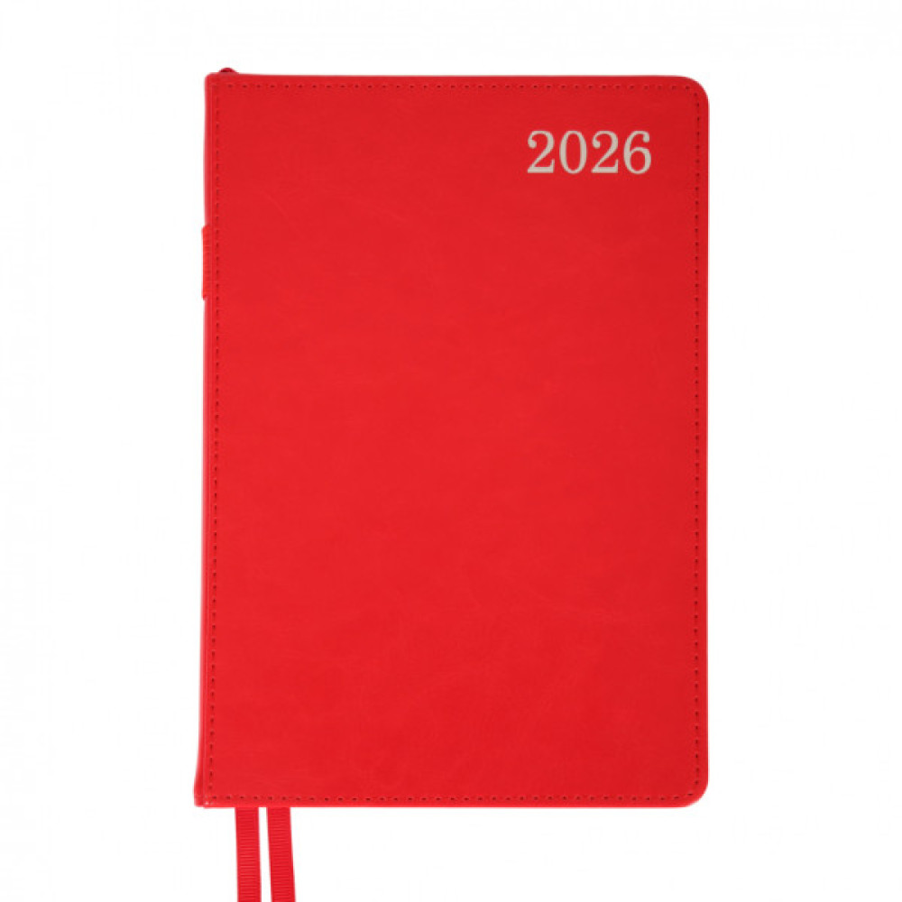 Тижневик Leo planner А5 датований 2026 "City", твердий, червоний, 368 сторінок (252666)