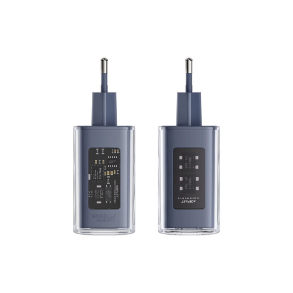 Зарядний пристрій Acefast 3xUSB 65W (2xUSB-C+USB-A) Gan A45 Fast Charger Mountain mist (6974316282099)