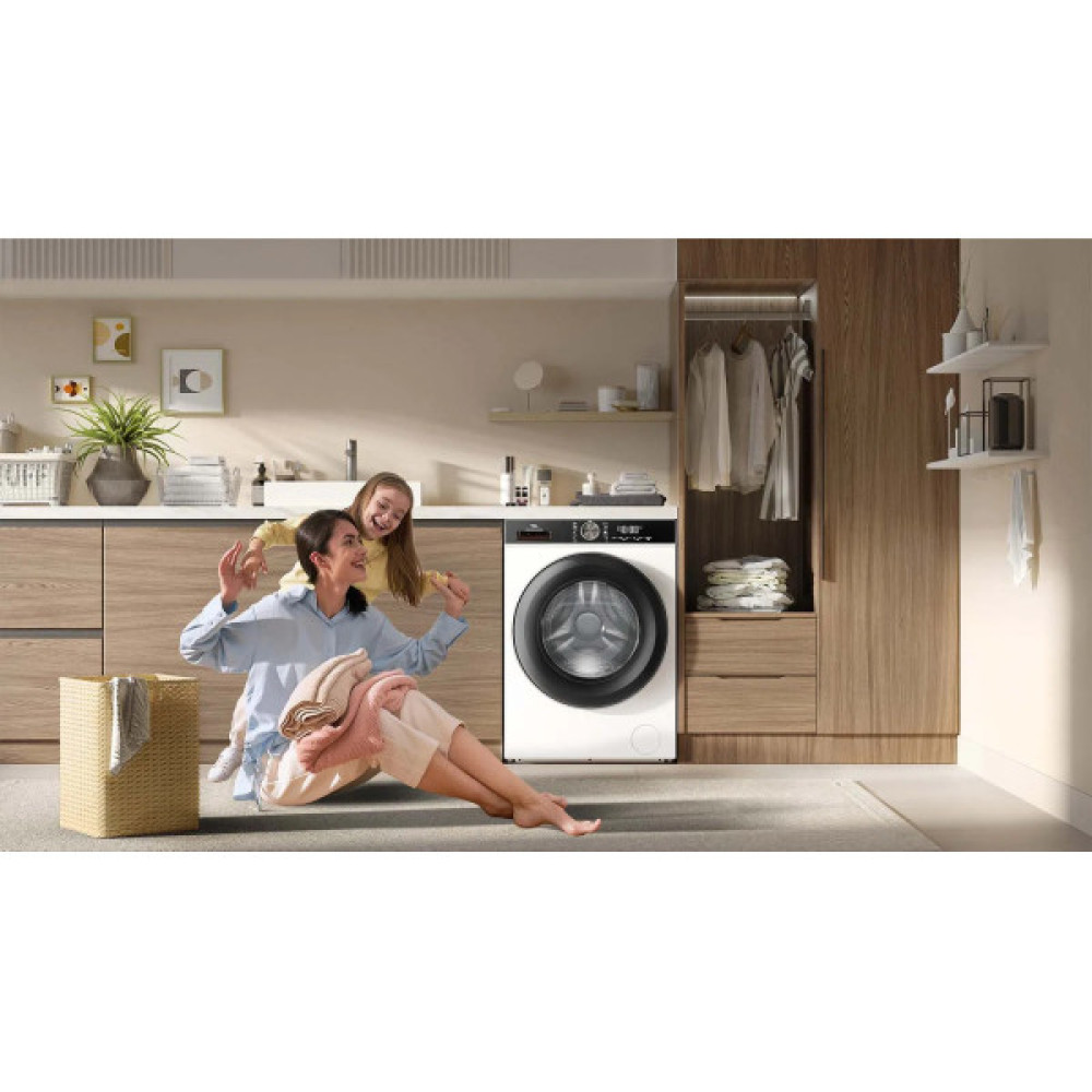 Пральна машина TCL фронтальна, 8кг, 1400, A+++, 53см, дисплей, пара, інвертор, білий