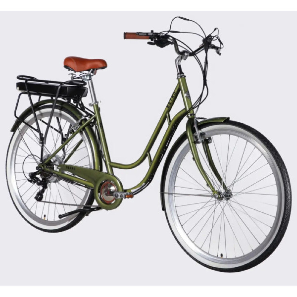 Електровелосипед Dorozhnik 28" eRETRO Vbr FR рама-19" 36B 13А*г 500Вт 2026 темно-зелений (ELB-D-28-110)