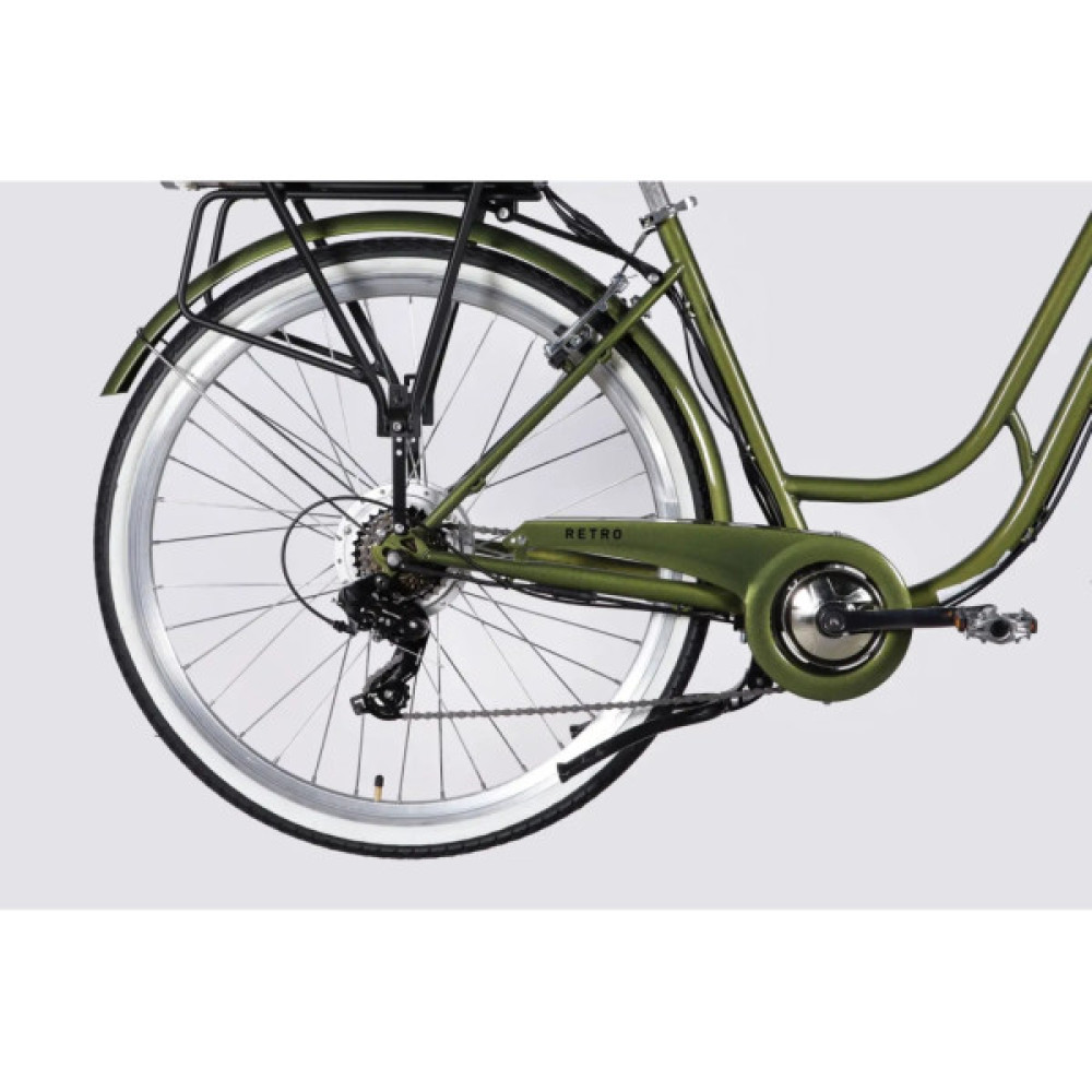 Електровелосипед Dorozhnik 28" eRETRO Vbr FR рама-19" 36B 13А*г 500Вт 2026 темно-зелений (ELB-D-28-110)