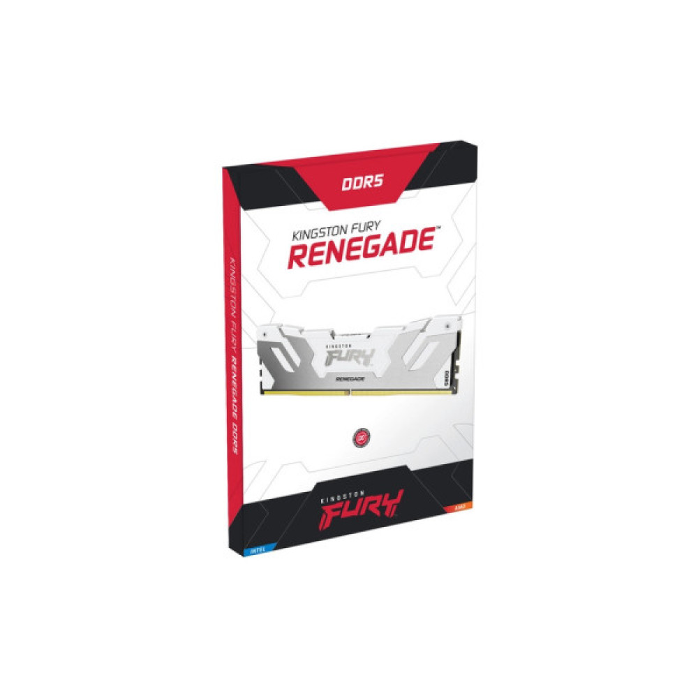 Модуль пам'яті для комп'ютера DDR5 32GB (2x16GB) 8000 MHz Renegade White Kingston Fury (ex.HyperX) (KF580C38RWK2-32)