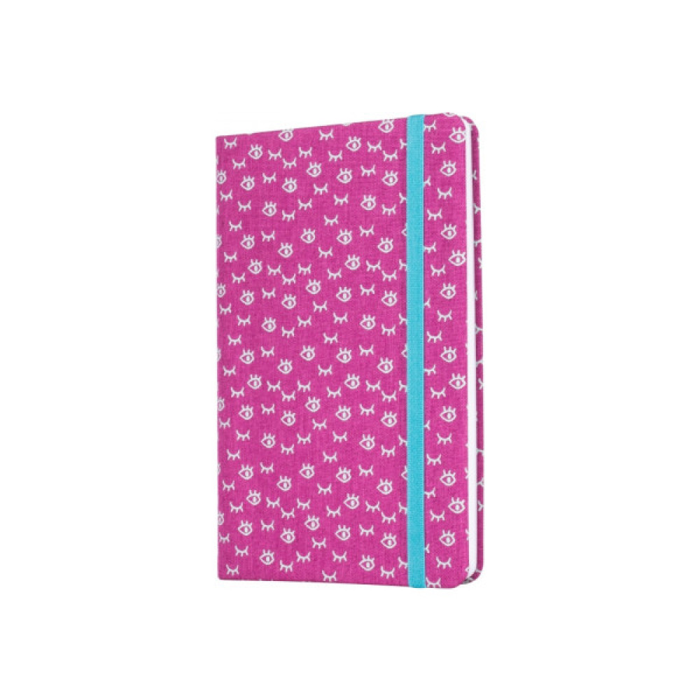 Книга записна Optima А5 Eyes, тверда обкладинка текстиль, гумка, клітинка (O27191-02)