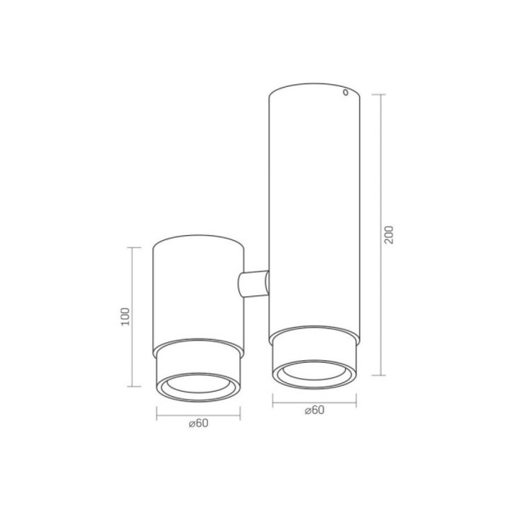 Світильник точковий Videx під лампу GU10 SPF07 накладний поворотний подвійний білий + (VL-SPF07-WB)