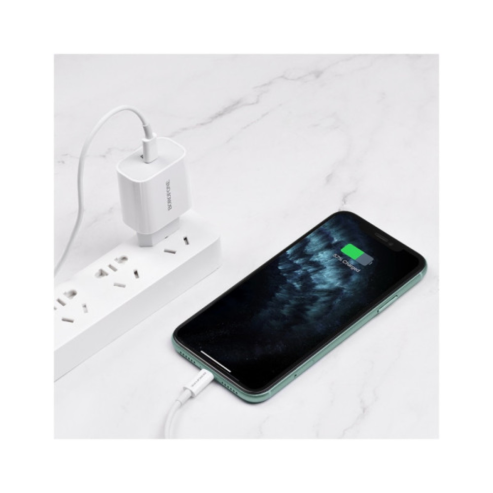 Зарядний пристрій BOROFONE BA38A Plus Speedy USB-C PD20W White (6931474746870)