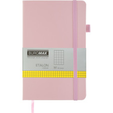 Книга записна Buromax Etalon 125x195 мм 96 аркушів в клітинку обкладинка зі штучної шкіри Рожева (BM.291160-10)