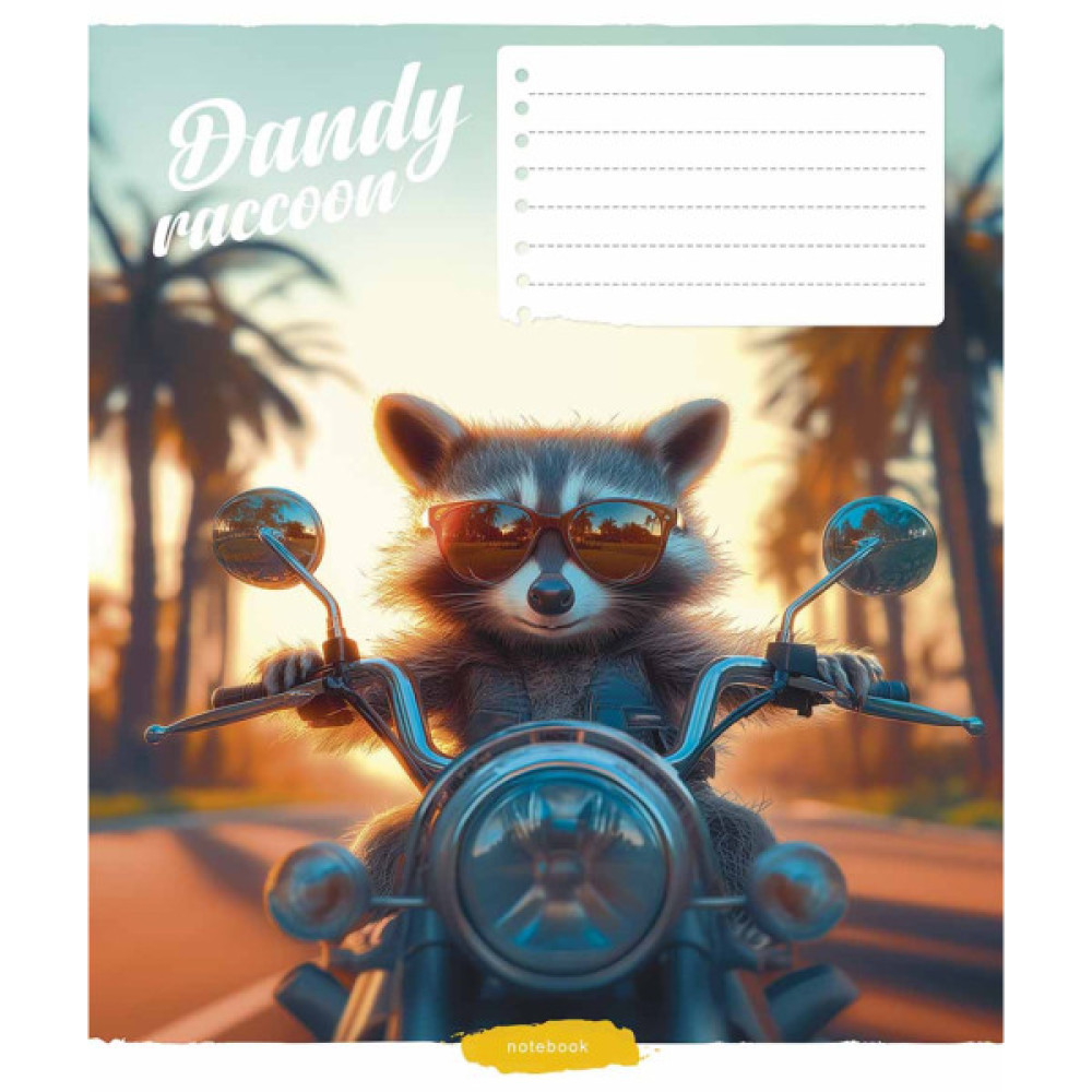 Зошит Школярик Cool animals 12 аркушів лінія (012-3518L)