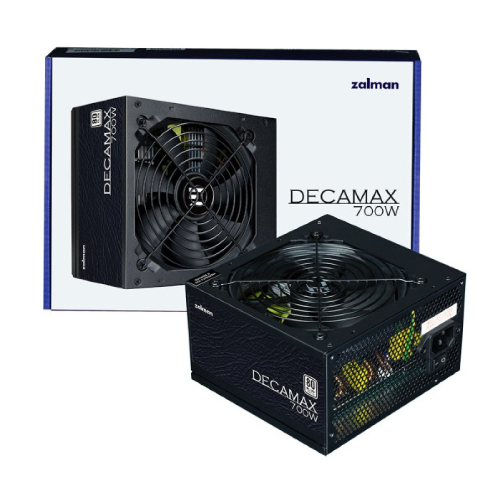 Блок живлення Zalman Decamax  (700W) 85%, 80 Plus, 120мм, 1xMB 24pin(20+4), 1xCPU 8(4+4)+4pin, 3xMolex, 6xSATA, 4xPCIe 8pin(6+2)