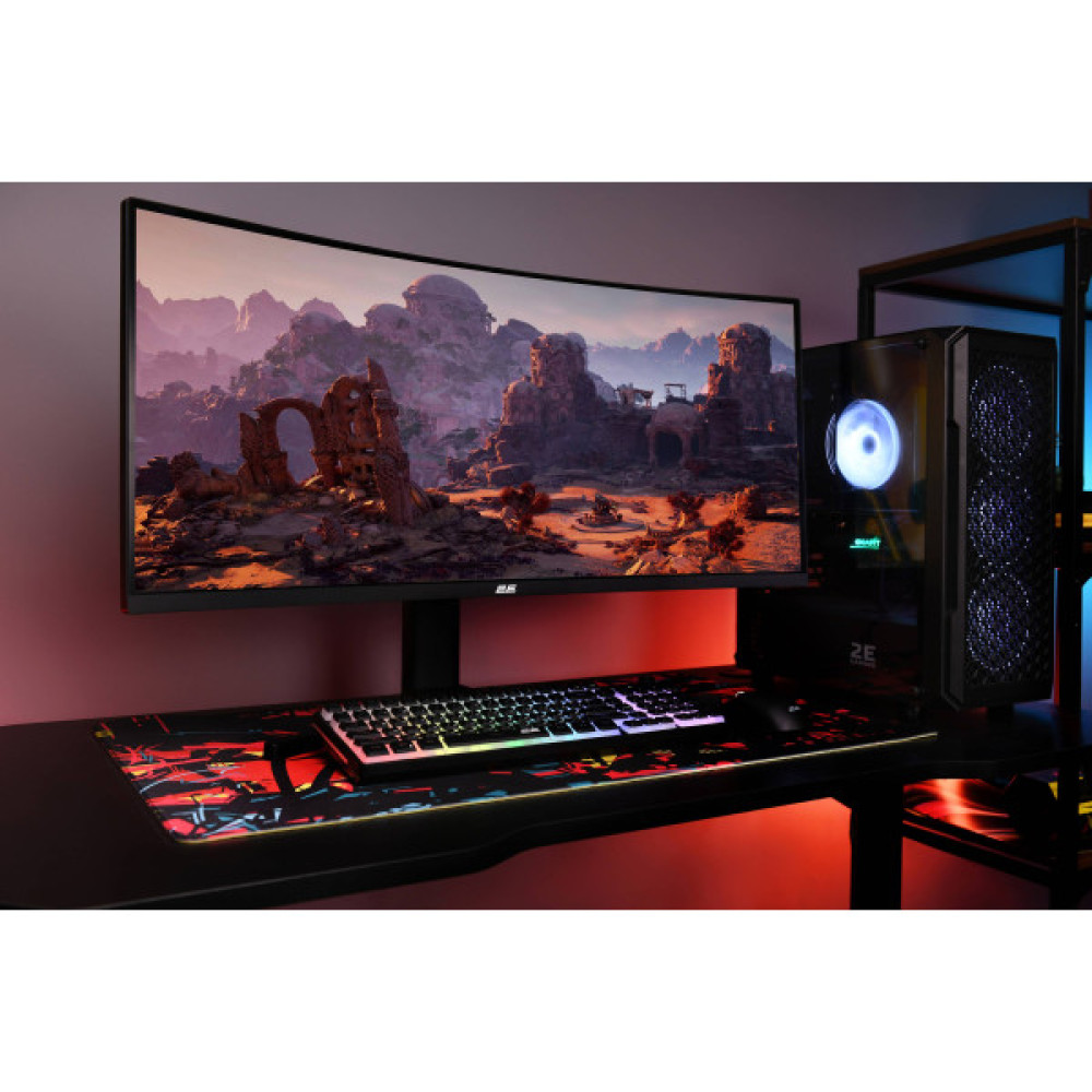 Монітор 2E GAMING 34" G3424B 2xHDMI, DP, VA, 3440x1440, 180Hz, 1ms, NTSC 85%, CURVED, FreeSync, HAS