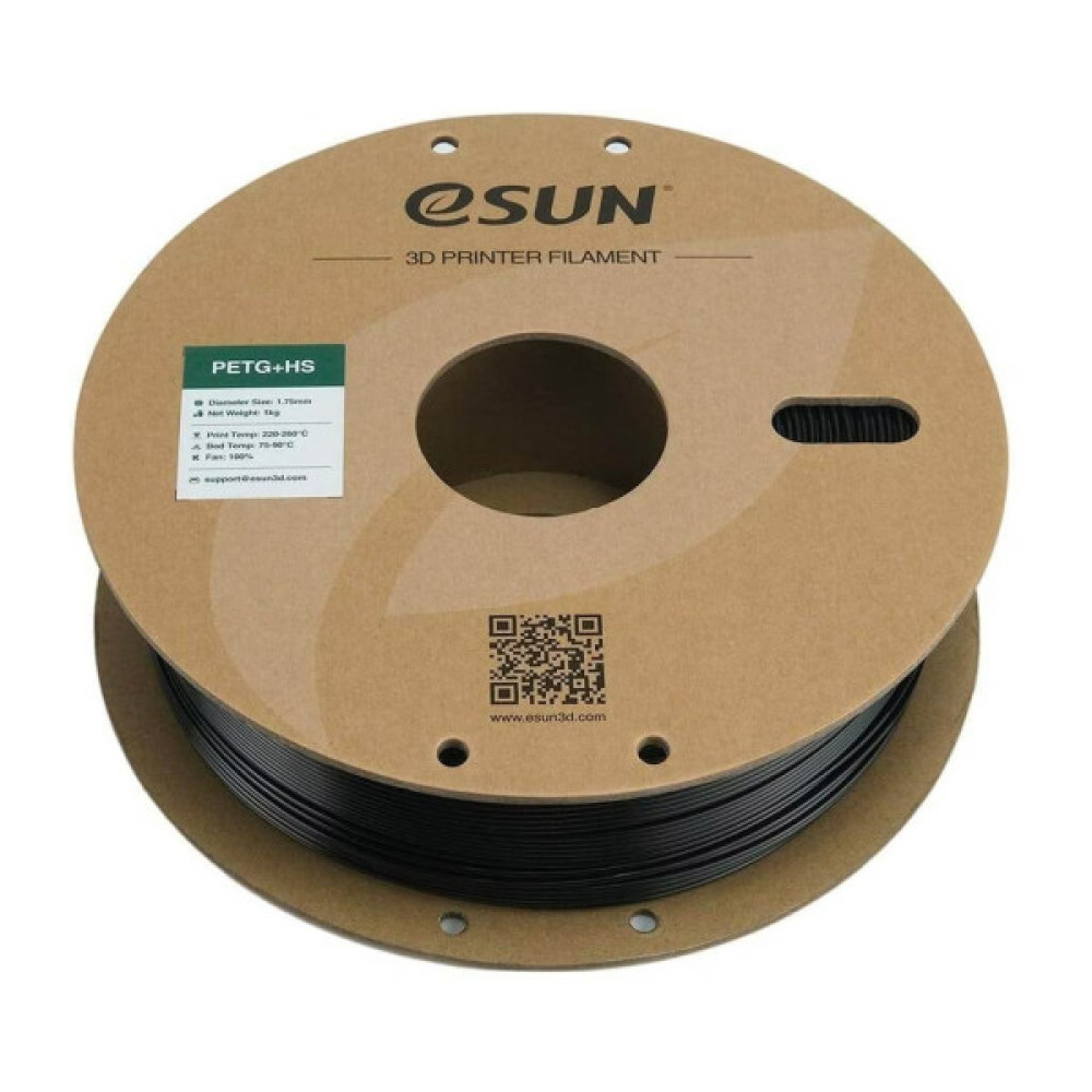 Пластик для 3D-принтера eSUN ePETG+HIGH SPEED 1,75mm 1kg SOLID BLACK (EPETG+HS-P175SB1)