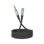 Кабель мультимедійний 3.5mm M to 3.5mm F 2.0m Gray HOCO (6931474762160)
