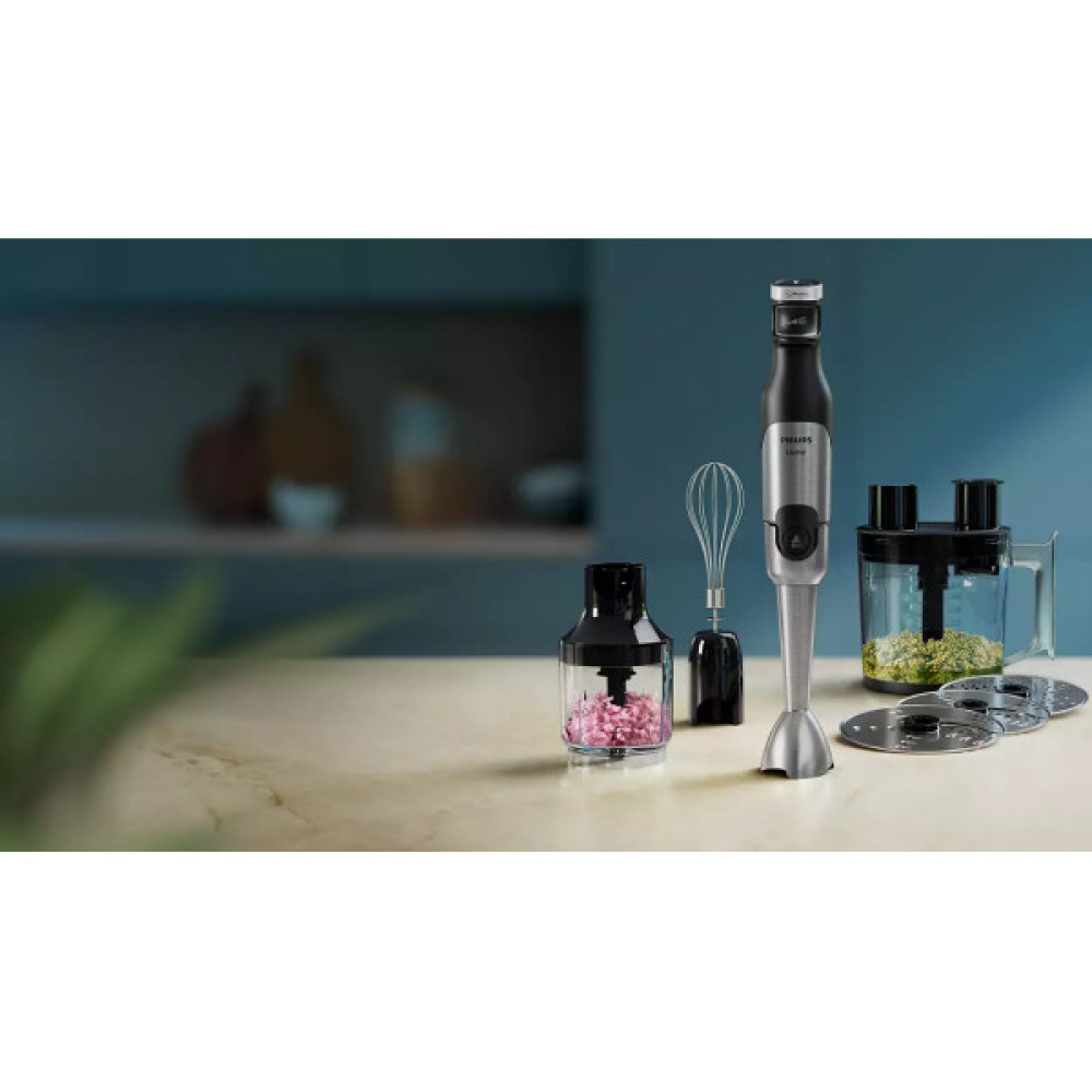 Блендер Philips  заглибний Series 5000, 1200Вт, 5в1, чопер, терки, чорний