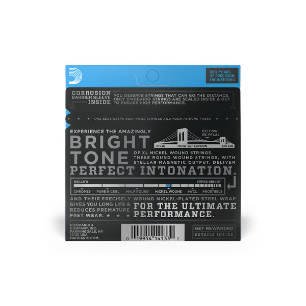 Струни для гітари D'Addario XL Nickel Wound 3rd Regular Light (10-46) (EXL110W)